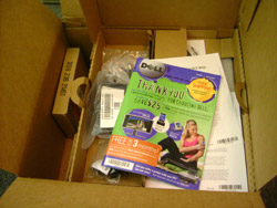 The packing box for the laptop - click to enlarge (141 kb).